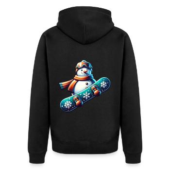 Snowboard bonhomme de neige snowboarder d’hiver - Veste à capuche bio Premium Unisexe - noir - Dos - Nico (187cm)