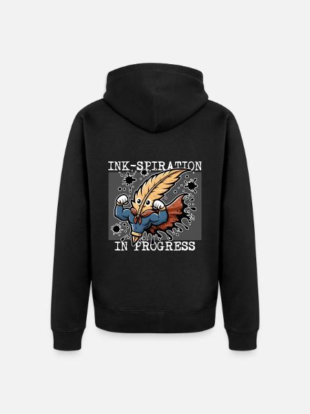 INK-INSPIRATION IN PROGRESS - Unisex Premium Organic Zip Hoodie - black