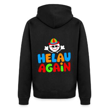 Karneval Düsseldorf Mainz Helau Clown Kostüm Fun - Unisex Premium Bio Zip Hoodie - Schwarz - Hinten - Nico (187cm)