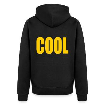 Cool - Unisex Premium Organic Zip Hoodie - black - Back - Nico (187cm)