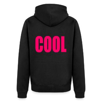 Cool - Unisex Premium Bio Zip Hoodie - Schwarz - Hinten - Nico (187cm)