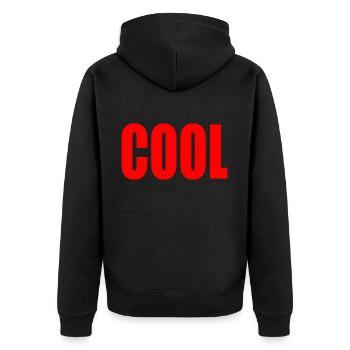 Cool - Unisex Premium Bio Zip Hoodie - Schwarz - Hinten - Nico (187cm)