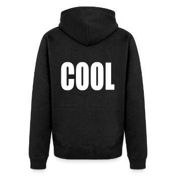 Cool - Unisex Premium Bio Zip Hoodie - Schwarz - Hinten - Nico (187cm)