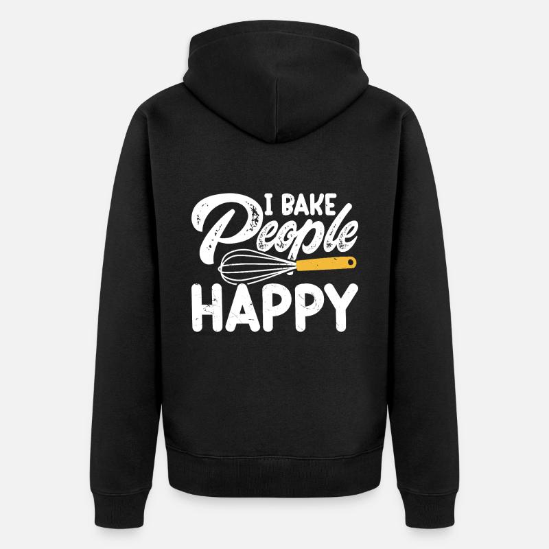 Backen Bäcker Bäckerei - Unisex Premium Bio Zip Hoodie - Schwarz