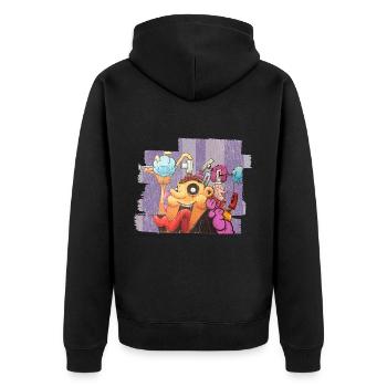Mush my Brain | Graffiti by djro - Unisex Premium Bio Zip Hoodie - Schwarz - Hinten - Nico (187cm)
