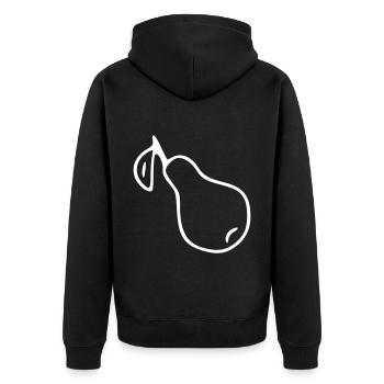 Poire Emoji Fruit Sticker Sketch Blanc - Veste à capuche bio Premium Unisexe - noir - Dos - Nico (187cm)