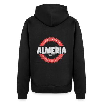 Almeria Espagne Ville Skyline Accueil Amour - Veste à capuche bio Premium Unisexe - noir - Dos - Nico (187cm)