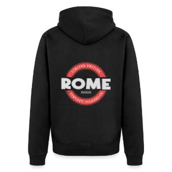 Rom Rome Italien Stadt Skyline Heimat Liebe - Unisex Premium Bio Zip Hoodie - Schwarz - Hinten - Nico (187cm)