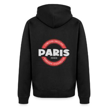 Paris Frankreich Stadt Skyline Heimat Liebe - Unisex Premium Bio Zip Hoodie - Schwarz - Hinten - Nico (187cm)