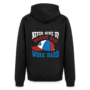 Ne jamais abandonner la motivation du travail acharné - Veste à capuche bio Premium Unisexe - noir - Dos - Nico (187cm)
