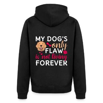 Golden Retriever Dog's Only Flaw Funny Graphics - Unisex Premium Organic Zip Hoodie - black - Back - Nico (187cm)