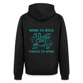 Rock Rocker Rockmusik Musiker - Unisex Premium Bio Zip Hoodie - Schwarz - Hinten - Nico (187cm)