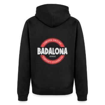Badalona Espagne Ville Skyline Accueil Amour Vacances - Veste à capuche bio Premium Unisexe - noir - Dos - Nico (187cm)