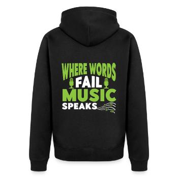 Musician Music Rhythm Clef - Unisex Premium Organic Zip Hoodie - black - Back - Nico (187cm)
