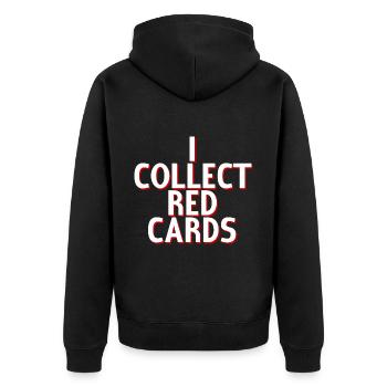 Je collectionne les cartons rouges 4 - Veste à capuche bio Premium Unisexe - noir - Dos - Nico (187cm)