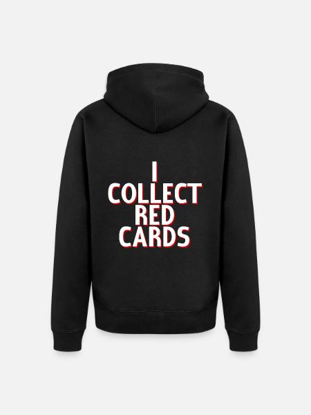 I Collect Red Cards 4 - Unisex Premium Organic Zip Hoodie - black