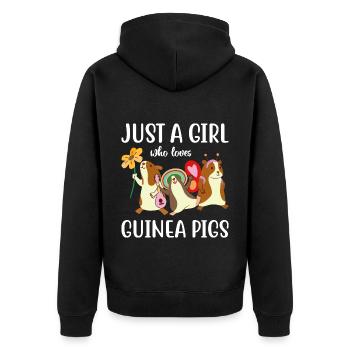 Just A Girl Who Loves Guinea Pigs - Unisex Premium Organic Zip Hoodie - black - Back - Nico (187cm)