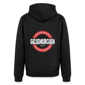 Gelsenkirchen Deutschland Stadt Skyline Heimat - Unisex Premium Bio Zip Hoodie - Schwarz - Hinten - Nico (187cm)