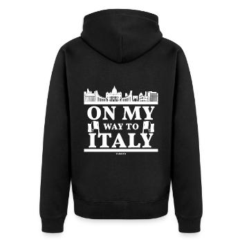 Italy Italian Flag Italia Gift - Unisex Premium Organic Zip Hoodie - black - Back - Nico (187cm)