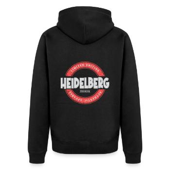 Heidelberg Allemagne Ville Skyline Accueil Amour - Veste à capuche bio Premium Unisexe - noir - Dos - Nico (187cm)