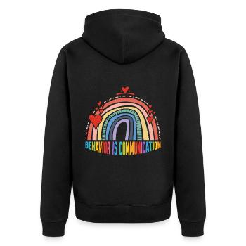Le comportement est la communication 15 - Veste à capuche bio Premium Unisexe - noir - Dos - Nico (187cm)