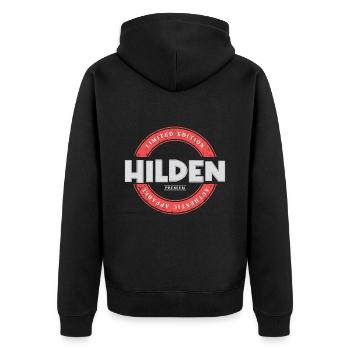 Hilden Germany City Skyline Home Love - Unisex Premium Organic Zip Hoodie - black - Back - Nico (187cm)
