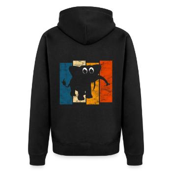 Elefanten Elefant für Kinder - Unisex Premium Bio Zip Hoodie - Schwarz - Hinten - Nico (187cm)