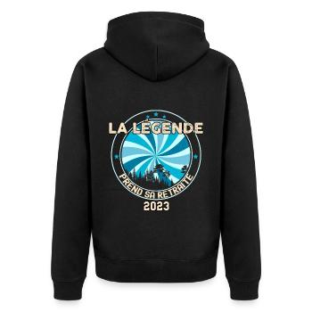Retraité legende 2023 humour Cadeau Homme - Veste à capuche bio Premium Unisexe - noir - Dos - Nico (187cm)