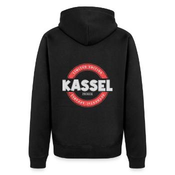 Kassel Germany City Skyline Home Love - Unisex Premium Organic Zip Hoodie - black - Back - Nico (187cm)