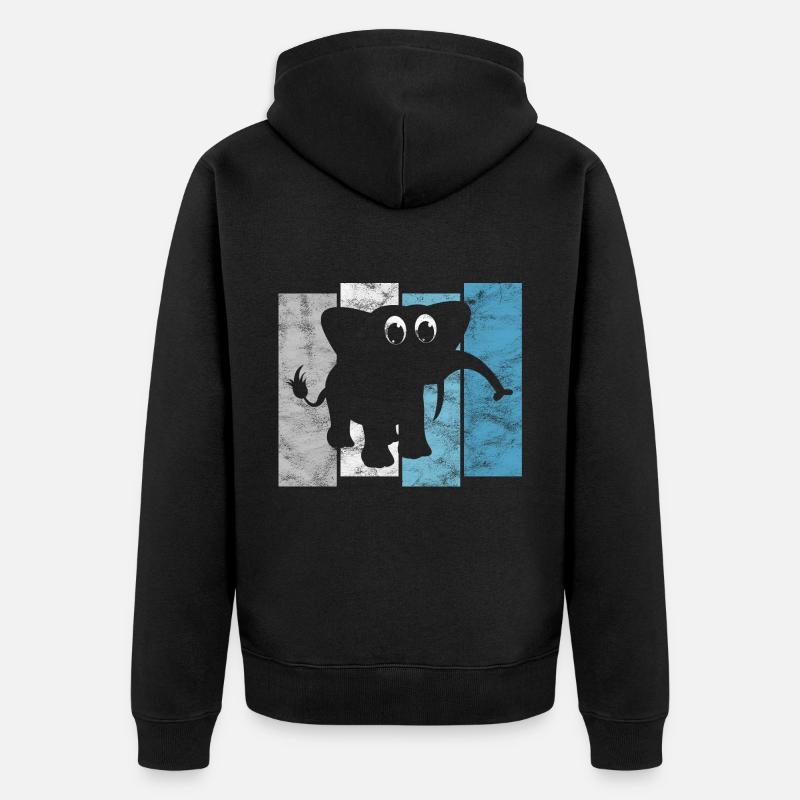 Eléphant éléphant pour enfants - Veste à capuche bio Premium Unisexe - noir