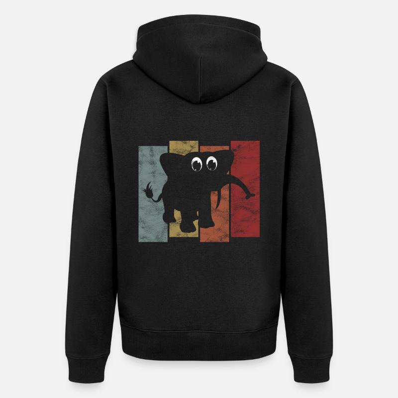 Eléphant éléphant pour enfants - Veste à capuche bio Premium Unisexe - noir