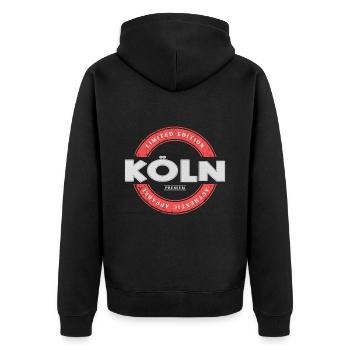 Köln Deutschland Stadt Skyline Heimat Liebe - Unisex Premium Bio Zip Hoodie - Schwarz - Hinten - Nico (187cm)
