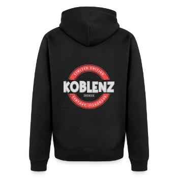 Koblenz Germany City Skyline Home Love - Unisex Premium Organic Zip Hoodie - black - Back - Nico (187cm)