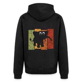 Eléphant éléphant pour enfants - Veste à capuche bio Premium Unisexe - noir - Dos - Nico (187cm)