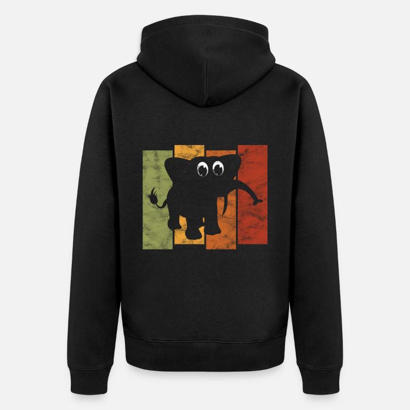 Eléphant éléphant pour enfants - Veste à capuche bio Premium Unisexe - noir