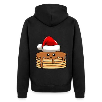 Pancake Weihnachten Comic Xmas - Unisex Premium Bio Zip Hoodie - Schwarz - Hinten - Nico (187cm)