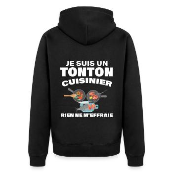 J'aime La Cuisine De Mon Tonton - Veste à capuche bio Premium Unisexe - noir - Dos - Nico (187cm)