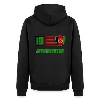 Équipe d’Afghanistan de football - Veste à capuche bio Premium Unisexe - noir - Dos - Nico (187cm)