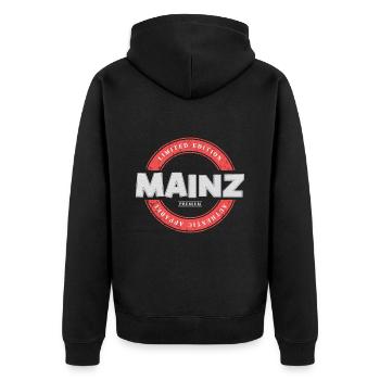 Mainz Germany City Skyline Home Love - Unisex Premium Organic Zip Hoodie - black - Back - Nico (187cm)