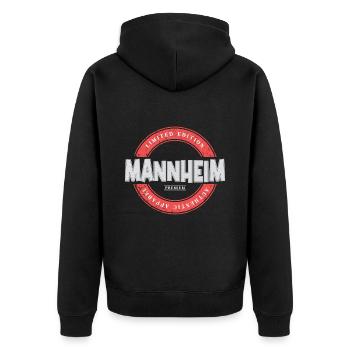 Mannheim Germany City Skyline Home Love - Unisex Premium Organic Zip Hoodie - black - Back - Nico (187cm)