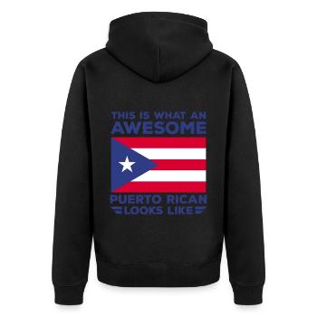 Porto Rico - Veste à capuche bio Premium Unisexe - noir - Dos - Nico (187cm)