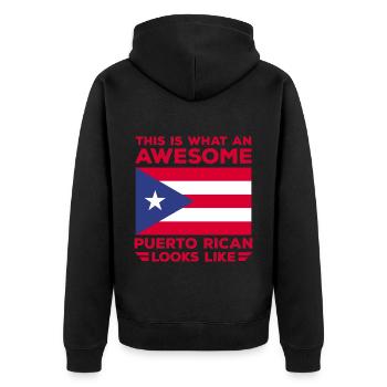 Drapeau de Porto Rico - Veste à capuche bio Premium Unisexe - noir - Dos - Nico (187cm)