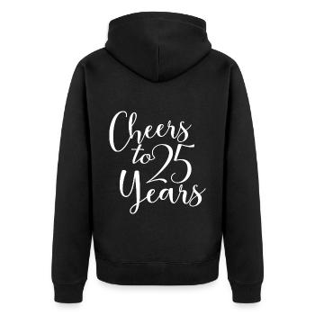 25. Geburtstag Männer Frauen Jubiläum 25 Jahre alt - Unisex Premium Bio Zip Hoodie - Schwarz - Hinten - Nico (187cm)