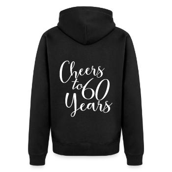 Prost auf 60 Jahre 60. Geburtstag - Unisex Premium Bio Zip Hoodie - Schwarz - Hinten - Nico (187cm)