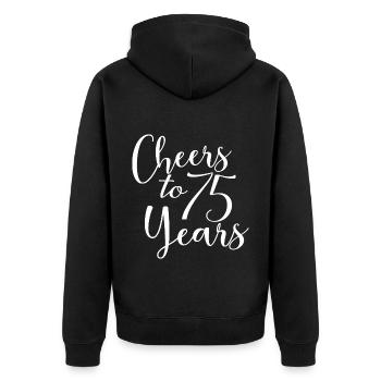 Vive les 75 ans du 75e anniversaire - Veste à capuche bio Premium Unisexe - noir - Dos - Nico (187cm)
