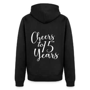 Vive le 15e anniversaire de 15 ans - Veste à capuche bio Premium Unisexe - noir - Dos - Nico (187cm)