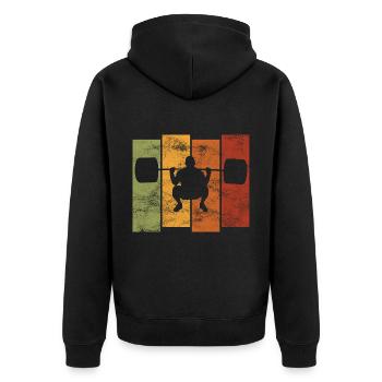 Musculation Bodybuilder GYM Fitnessstudio Retro - Veste à capuche bio Premium Unisexe - noir - Dos - Nico (187cm)