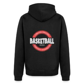 Basketball Basketball Player Font Vintage - Unisex Premium Organic Zip Hoodie - black - Back - Nico (187cm)