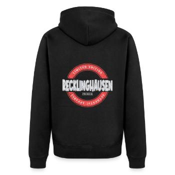 Recklinghausen Deutschland Stadt Skyline Heimat - Unisex Premium Bio Zip Hoodie - Schwarz - Hinten - Nico (187cm)