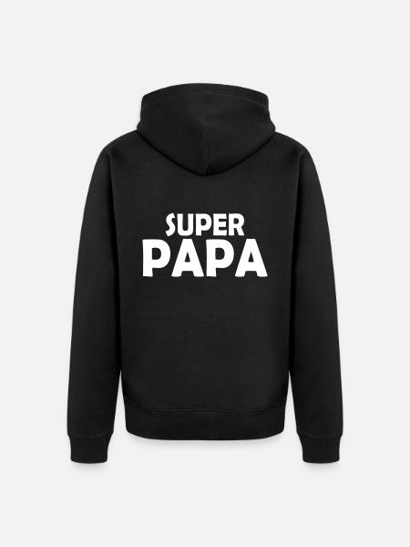Super papa - Unisex Premium Bio Zip Hoodie - Schwarz